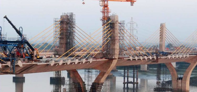 Extra Dosed Bridge Across River Narmada