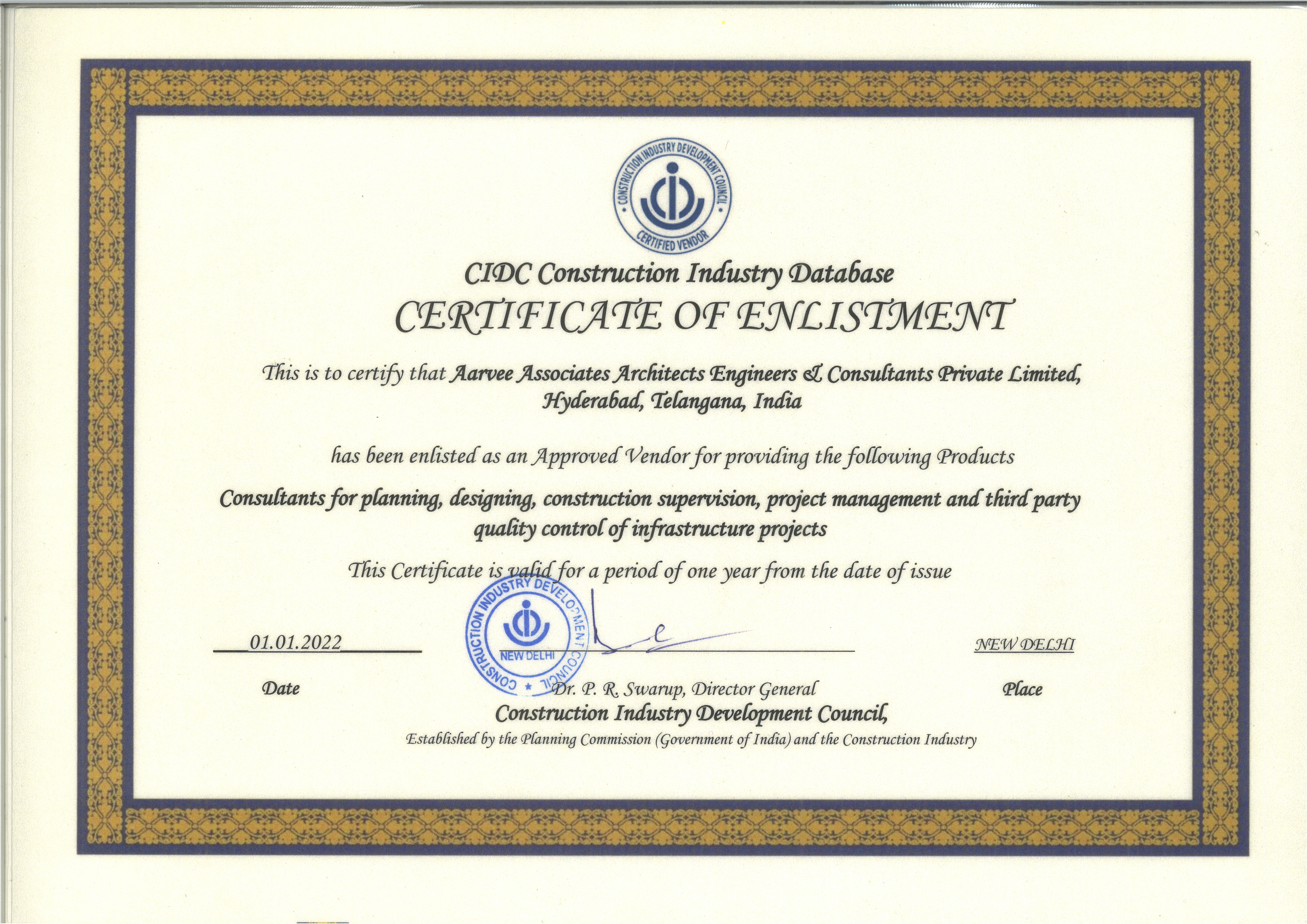 CIDC Certificate of Enlistment 